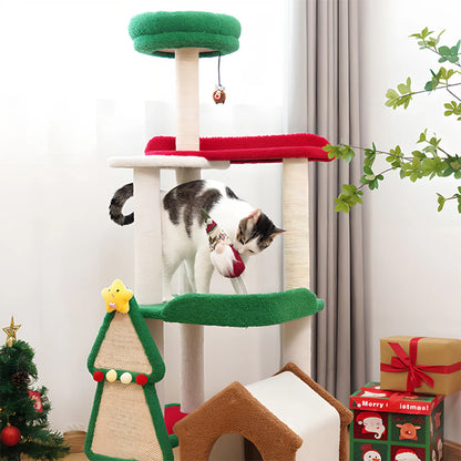 Christmas Cat Tree | Multi-Tier Holiday Climbing Tower