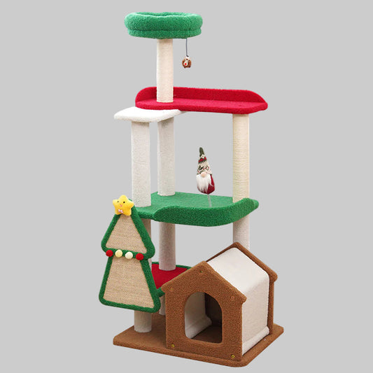Christmas Cat Tree | Multi-Tier Holiday Climbing Tower