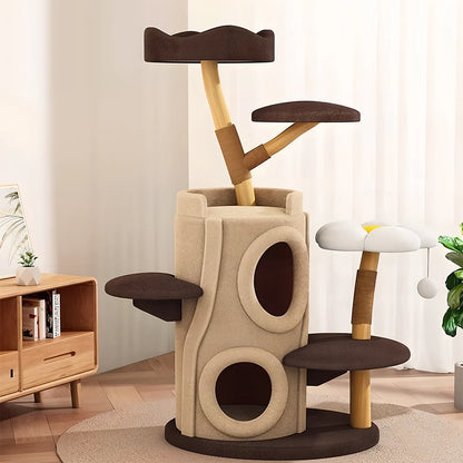 Tree Hollow Cat Tower 115cm | Multi-Level Climbing Structure