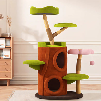 Tree Hollow Cat Tower 115cm | Multi-Level Climbing Structure