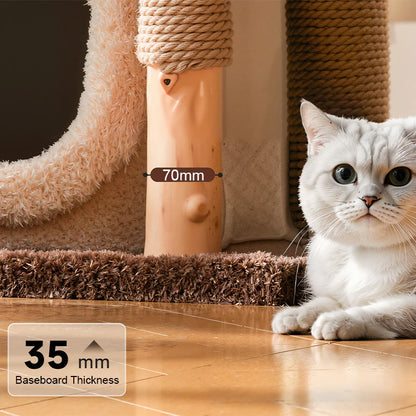 Giant Tree-Themed Multi-Level Cat Tree 175cm | Solid Wood Climbing Tower