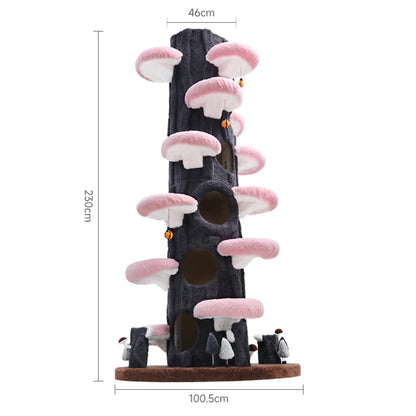 Multi-Functional Tree Hollow Structure Cat Tree 230cm | Deluxe Multi-Cat Tower
