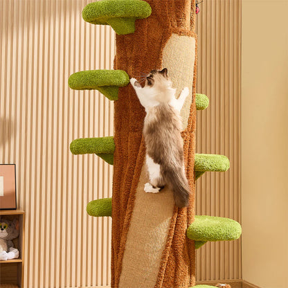 Multi-Functional Tree Hollow Structure Cat Tree 230cm | Deluxe Multi-Cat Tower
