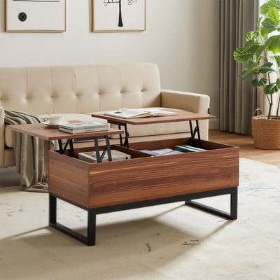 Dual Lift-Top Coffee Table — Two Independent Lift Surfaces & Hidden Storage