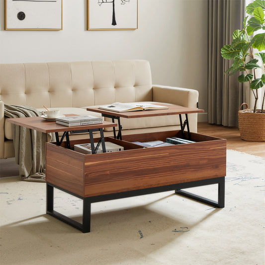 Dual Lift-Top Coffee Table — Two Independent Lift Surfaces & Hidden Storage