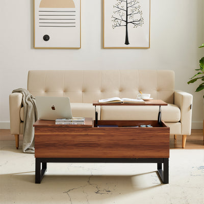 Dual Lift-Top Coffee Table — Two Independent Lift Surfaces & Hidden Storage