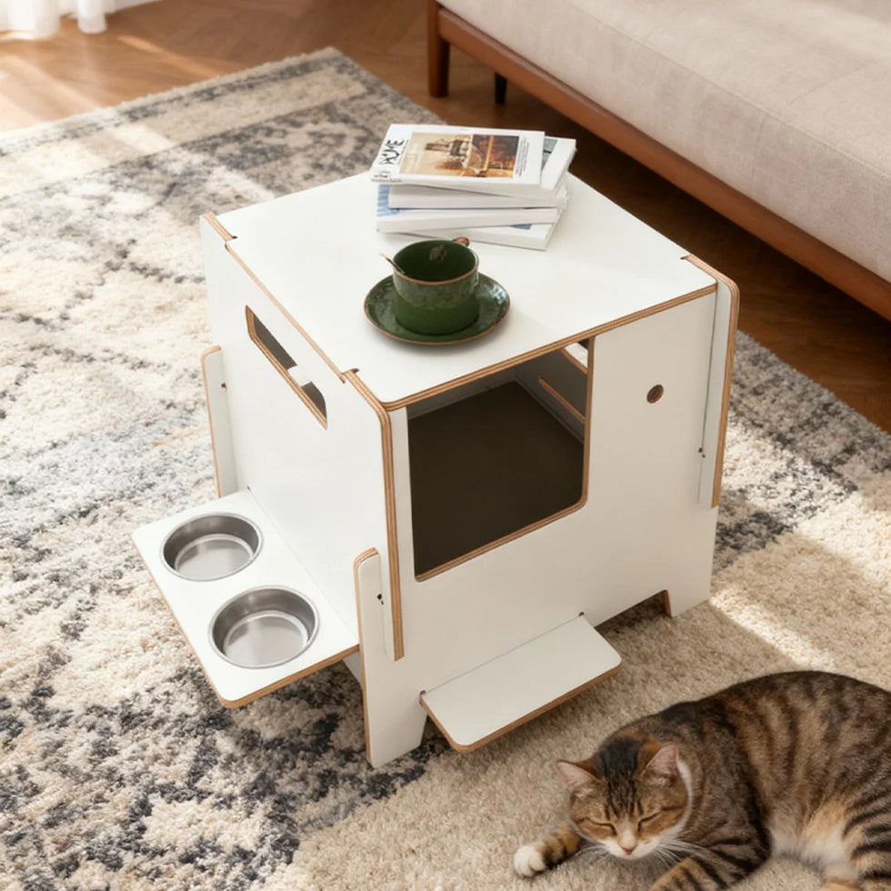 Minimalist Multi-functional CatNap Side Table
