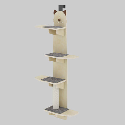 Wall-Mounted Cat Tree 150cm | Space-Saving Vertical Climber