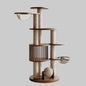 Solid Rubberwood Cat Tree 175cm | Multi-Level Climbing Tower