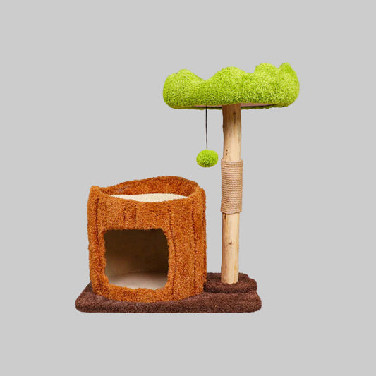 Artificial Tree Cat Tower | Multi-Level Wood Climbing Structure