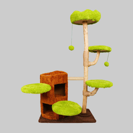 Artificial Tree Cat Tower | Multi-Level Wood Climbing Structure