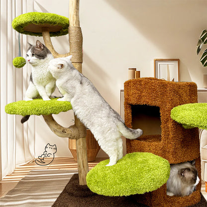 Artificial Tree Cat Tower | Multi-Level Wood Climbing Structure