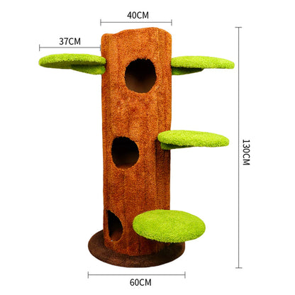 Artificial Tree Cat Tower | Multi-Level Wood Climbing Structure