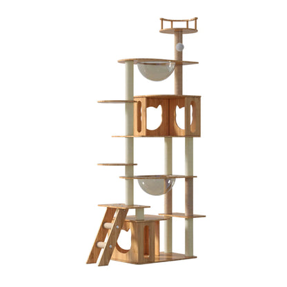 Multi-Tiered Cat Climber 195cm | MDF Tower with Hideaways