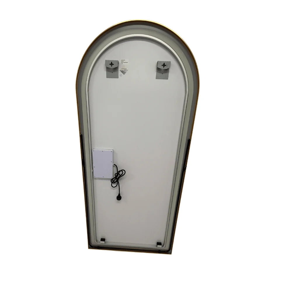 Arched LED Full-Length Mirror 180x80cm - Gold Frame Dimmable - FLM62