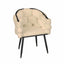 Celeste Velvet Chair - Creamy White Black Frame