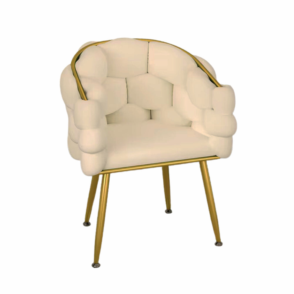 Celeste Velvet Chair - Creamy White Gold Frame