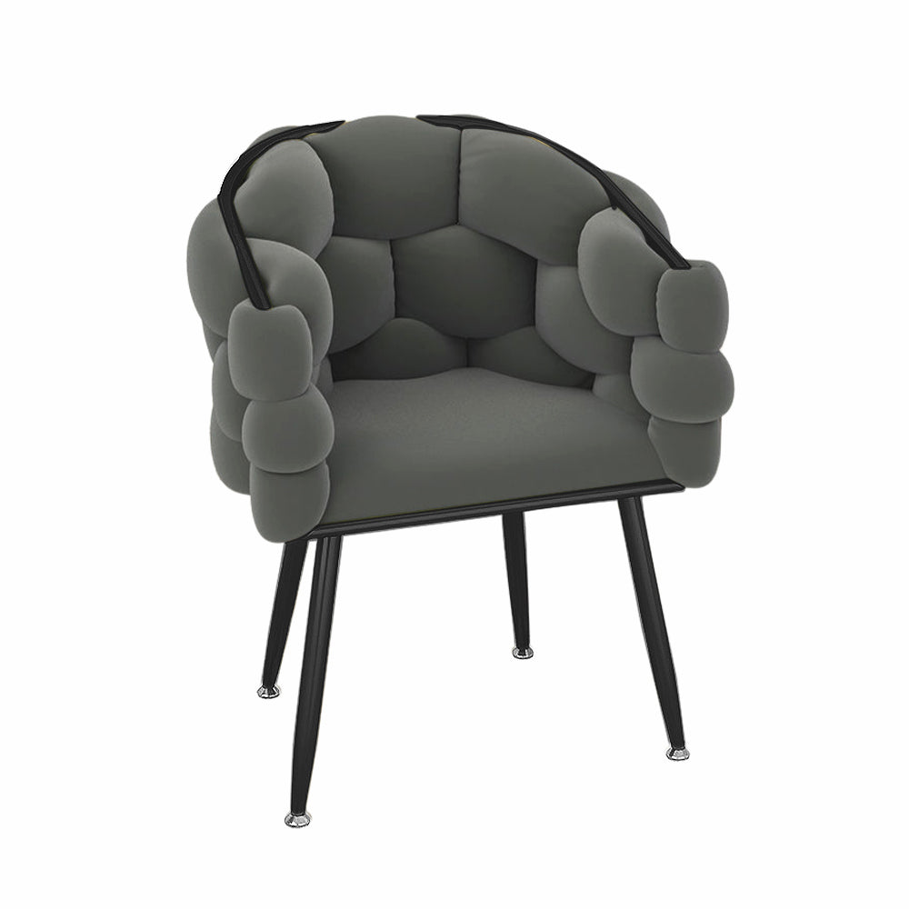 Celeste Velvet Chair - Dark Gray Black Frame