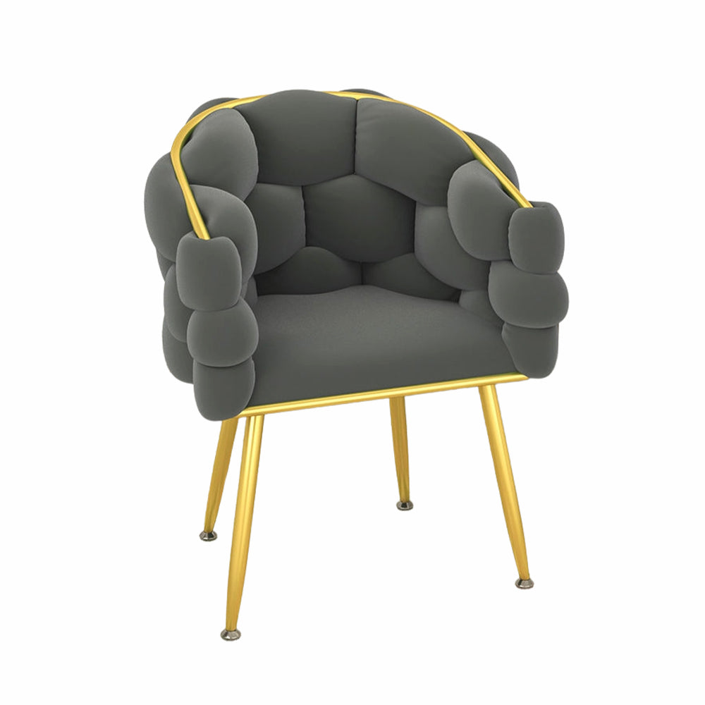 Celeste Velvet Chair - Dark Gray Gold Frame