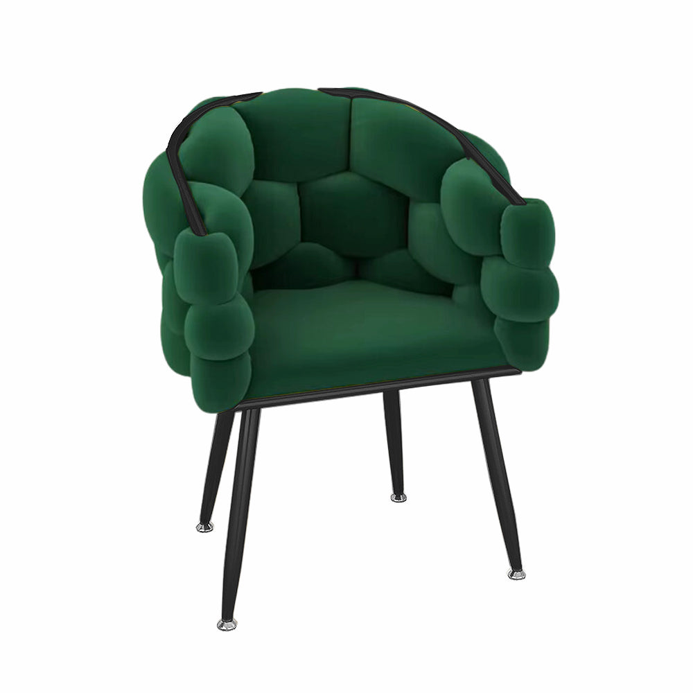 Celeste Velvet Chair - Dark Green Black Frame
