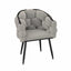 Celeste Velvet Chair - Light Gray Black Frame