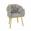 Celeste Velvet Chair - Light Gray Gold Frame