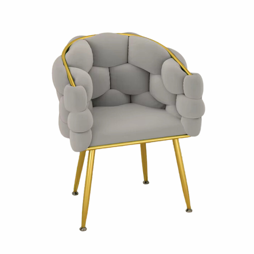Celeste Velvet Chair - Light Gray Gold Frame