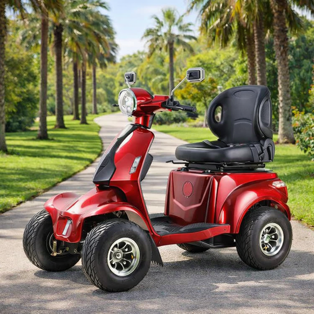 1000W Heavy-Duty Electric Mobility Scooter – 60V 20Ah Off-Road, Adjustable Luxury Seat & Golf Bag Mount