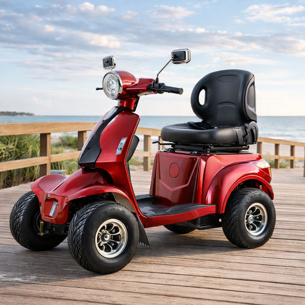1000W Heavy-Duty Electric Mobility Scooter – 60V 20Ah Off-Road, Adjustable Luxury Seat & Golf Bag Mount