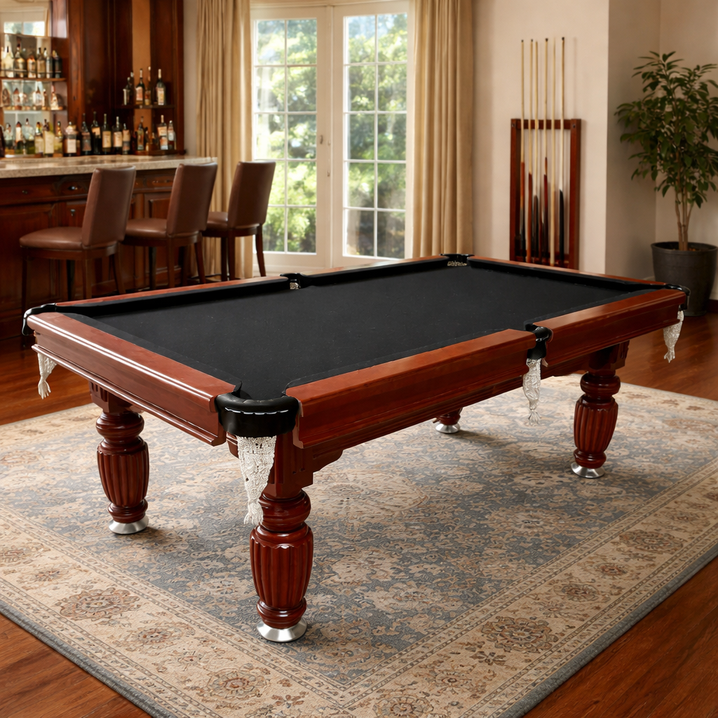 7FT Professional Slate Pool Table with Full Accessory Set – Walnut Wood & Steel
