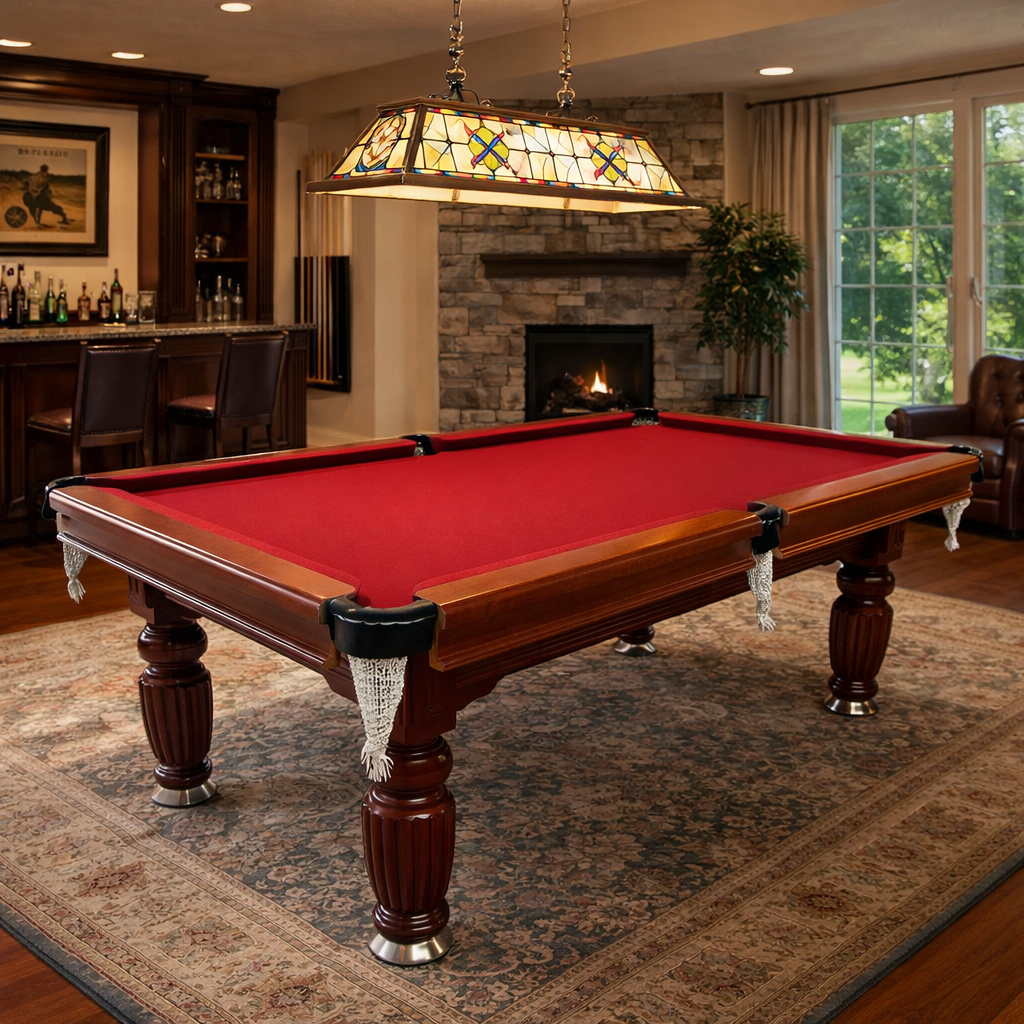7FT Professional Slate Pool Table with Full Accessory Set – Walnut Wood & Steel
