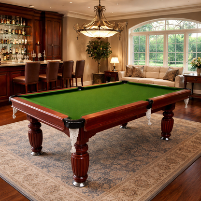 7FT Professional Slate Pool Table with Full Accessory Set – Walnut Wood & Steel