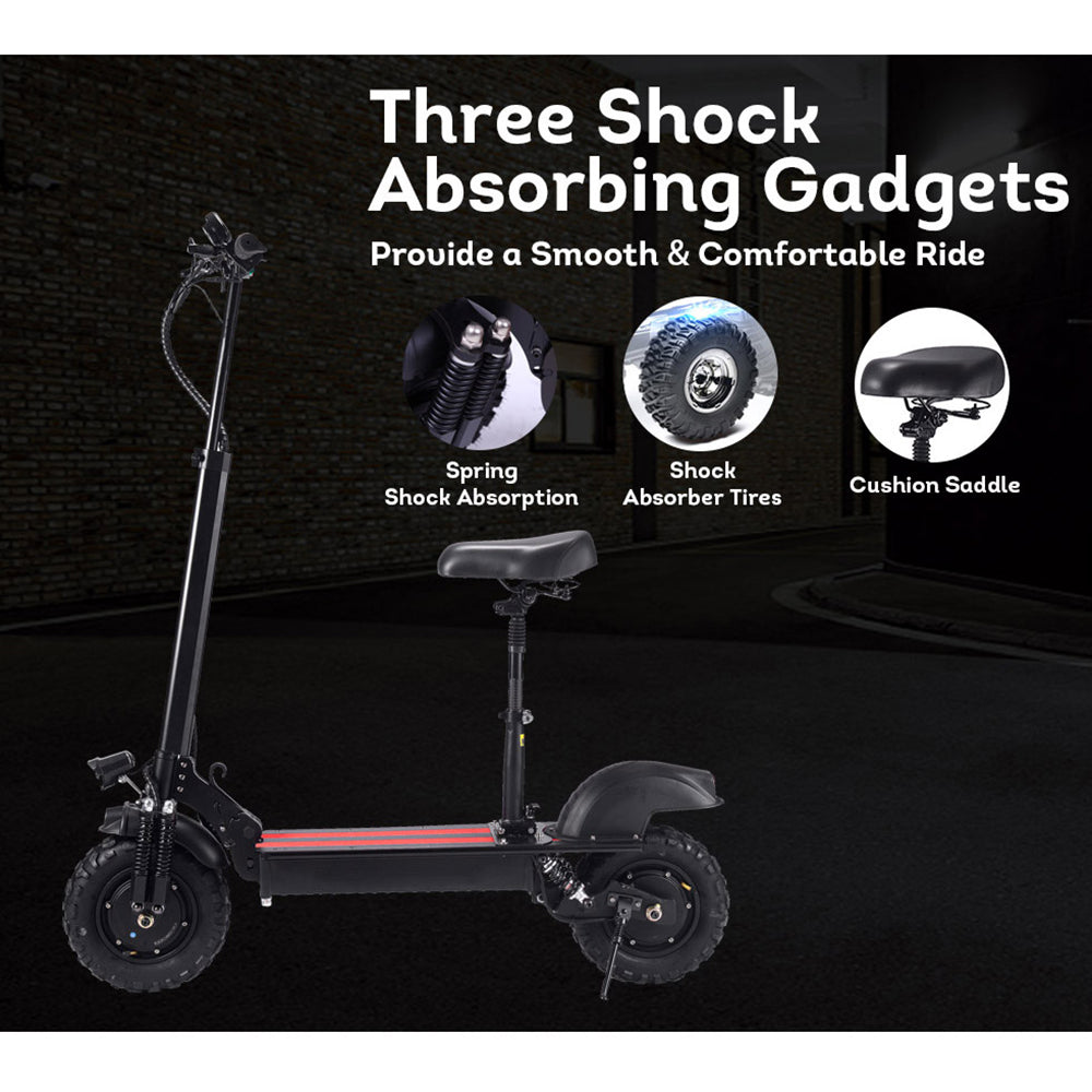 Dual 1000W Motors (3600W Peak) 11-Inch All-Terrain Folding Electric Scooter – Black