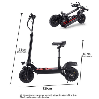 Dual 1000W Electric Scooter – 11-Inch All-Terrain Folding