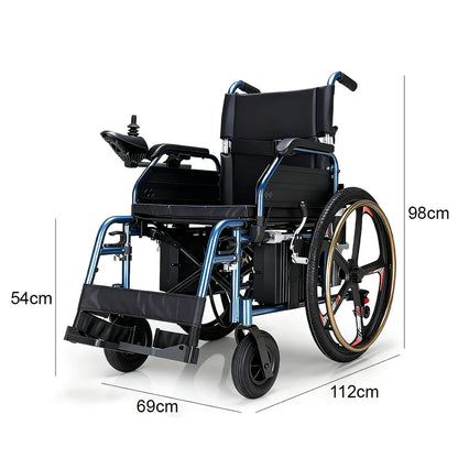 Aluminum Alloy Foldable Electric Wheelchair – Dual Motor Power, Extended 18-20km Range, Heavy-Duty 200kg Capacity
