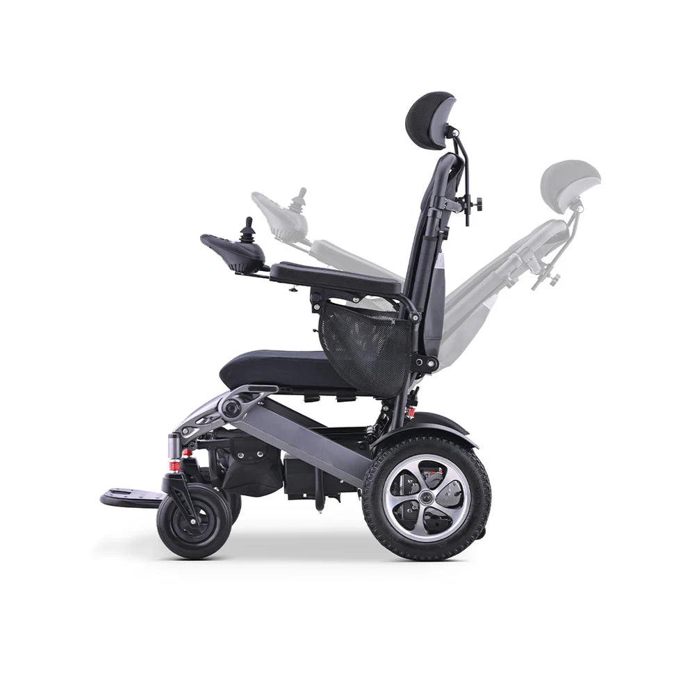 250W Foldable Electric Wheelchair – Lightweight Aluminium Frame, Dual Motors with Reclining Backrest
