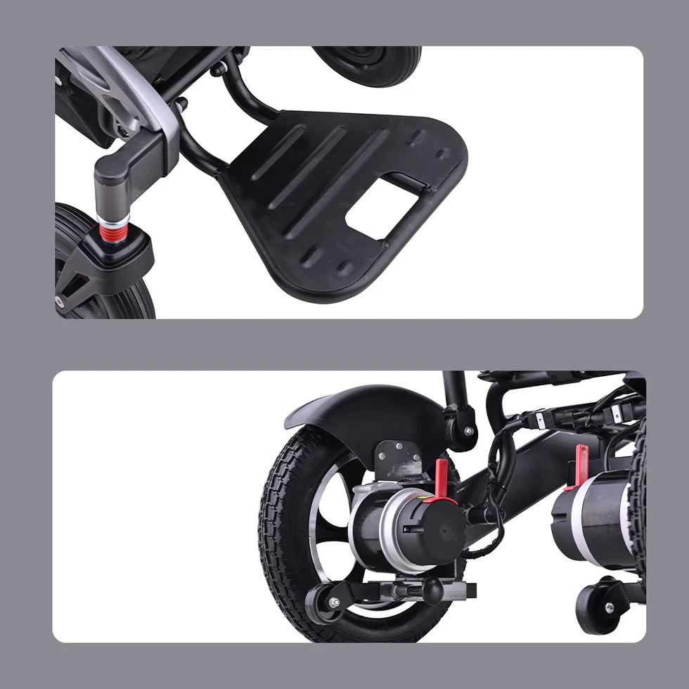 250W Foldable Electric Wheelchair – Lightweight Aluminium Frame, Dual Motors with Reclining Backrest