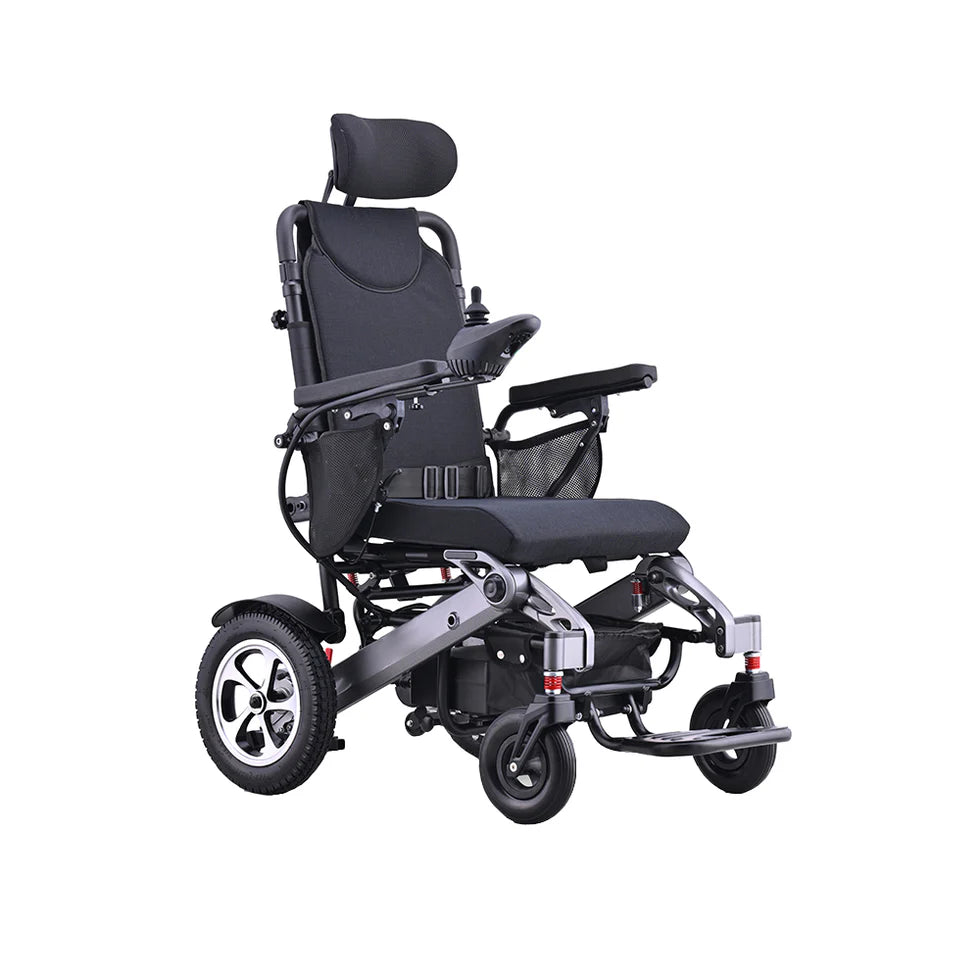250W Foldable Electric Wheelchair – Lightweight Aluminium Frame, Dual Motors with Reclining Backrest