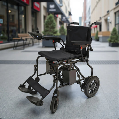 Foldable Electric Wheelchair – Dual Motor Mobility with 10–15km Range, Compact & Travel-Ready