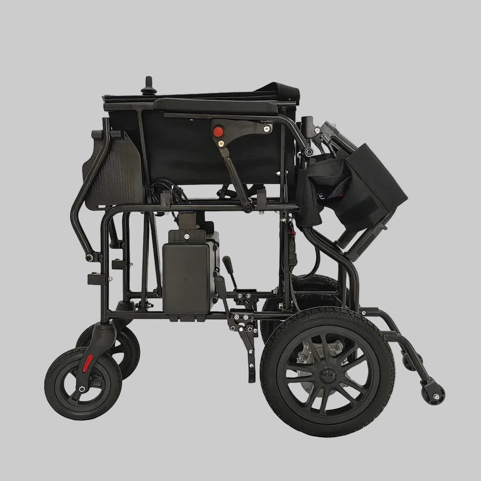 Foldable Electric Wheelchair – Dual Motor Mobility with 10–15km Range, Compact & Travel-Ready