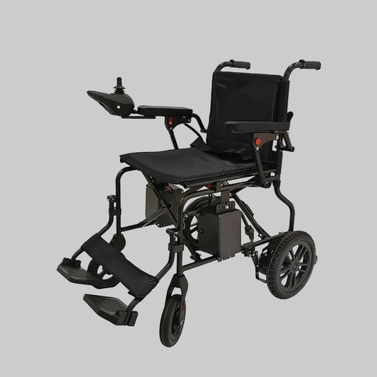 Foldable Electric Wheelchair – Dual Motor Mobility with 10–15km Range, Compact & Travel-Ready