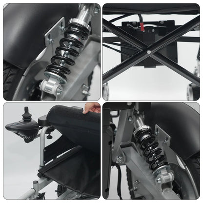 Safe and Easy-to-Use 500W Electric Wheelchair – Dual Mode, AI Assistance, Advanced Shock Absorption, 150kg Capacity