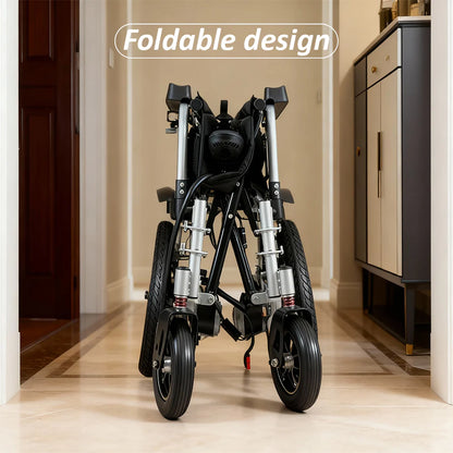 Foldable 24V10Ah Electric Wheelchair with Brushless Motors – Airline-Approved, Ultra-Lightweight Carbon Fiber, 3-in-1 Versatility