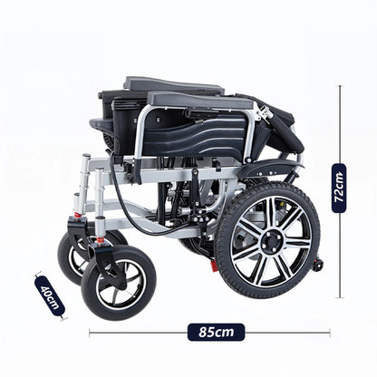 Foldable 12Ah Dual-Motor Electric Wheelchair with Aluminum Alloy Wheels – Ergonomic Comfort, 15km Range, 20° Slope Capability