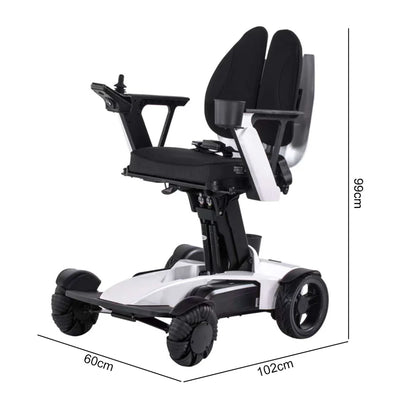 High-Capacity Aluminum Alloy Electric Wheelchair – 360° Rotation, Remote Control, Stable Slope Braking