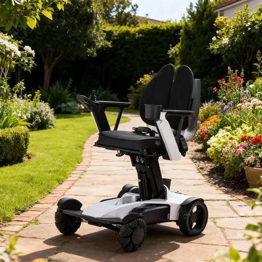 High-Capacity Aluminum Alloy Electric Wheelchair – 360° Rotation, Remote Control, Stable Slope Braking