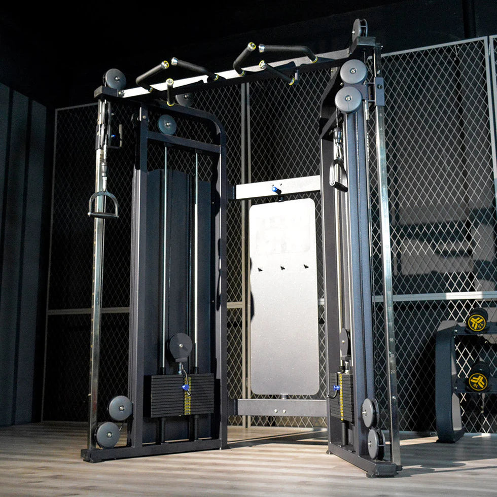 Multi-Function Medium Cable Crossover Machine – Dual Stack Strength Training Equipment (Black)