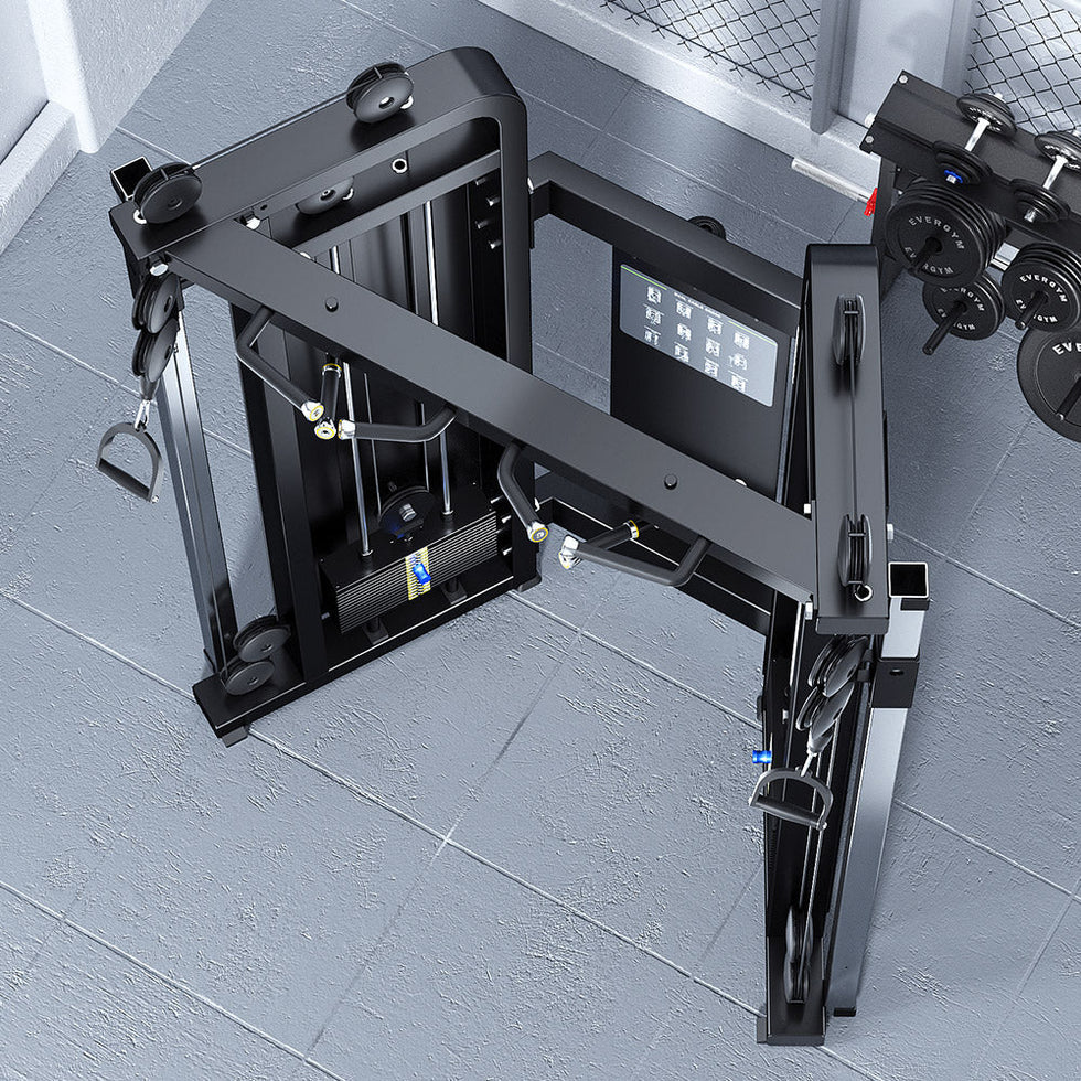 Multi-Function Medium Cable Crossover Machine – Dual Stack Strength Training Equipment (Black)