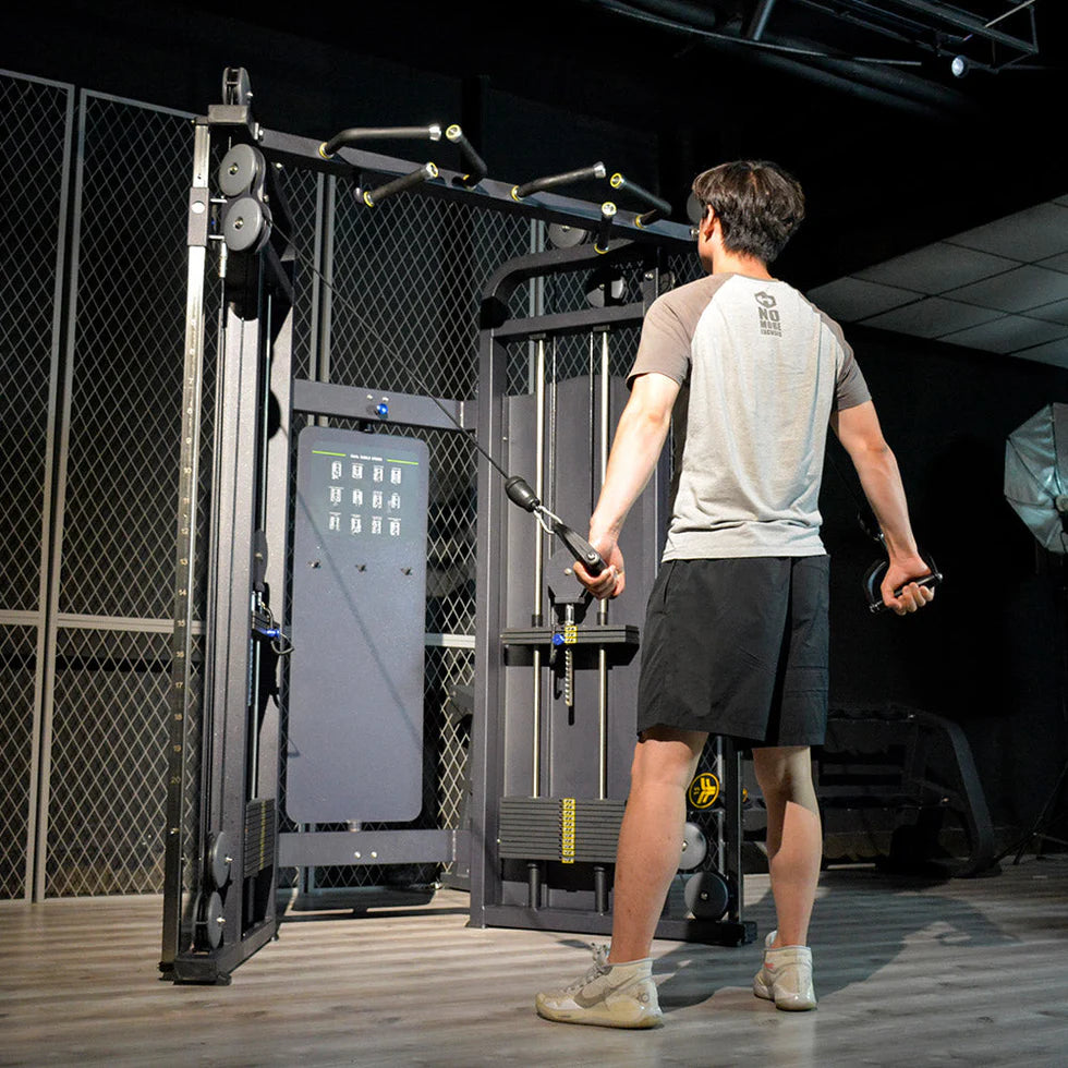 Multi-Function Medium Cable Crossover Machine – Dual Stack Strength Training Equipment (Black)