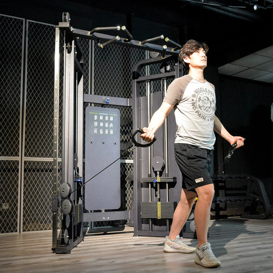 Multi-Function Medium Cable Crossover Machine – Dual Stack Strength Training Equipment (Black)